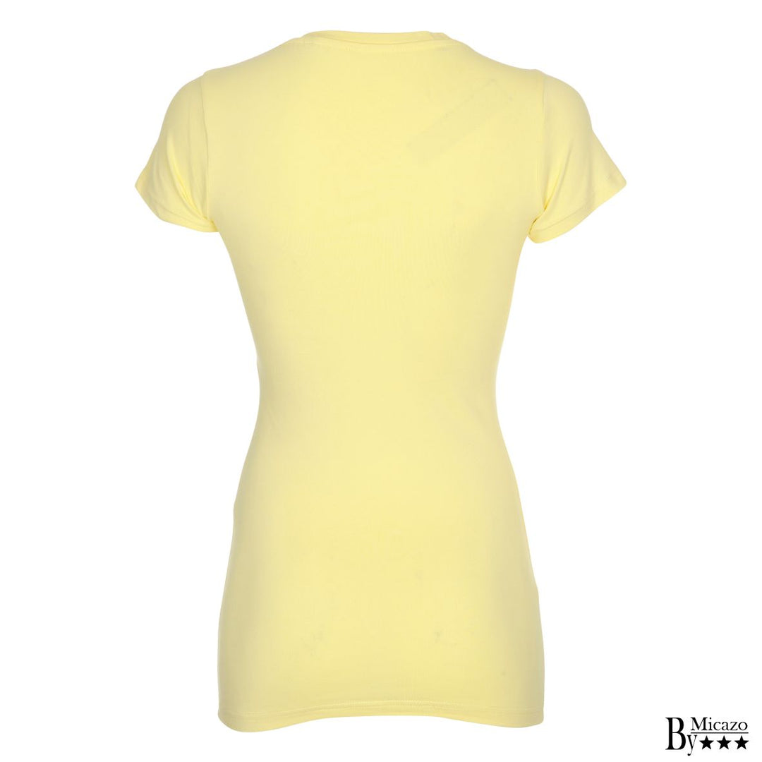 Dame t-shirt "Long" - Gul