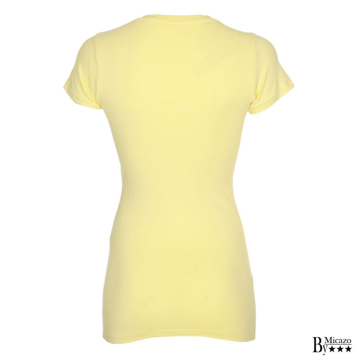 Dame t-shirt "Long" - Gul