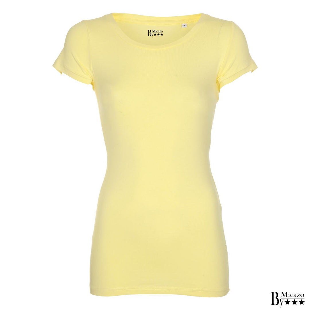 Dame t-shirt "Long" - Gul