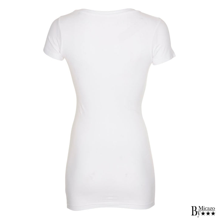 Dame t-shirt "Long" - Hvid
