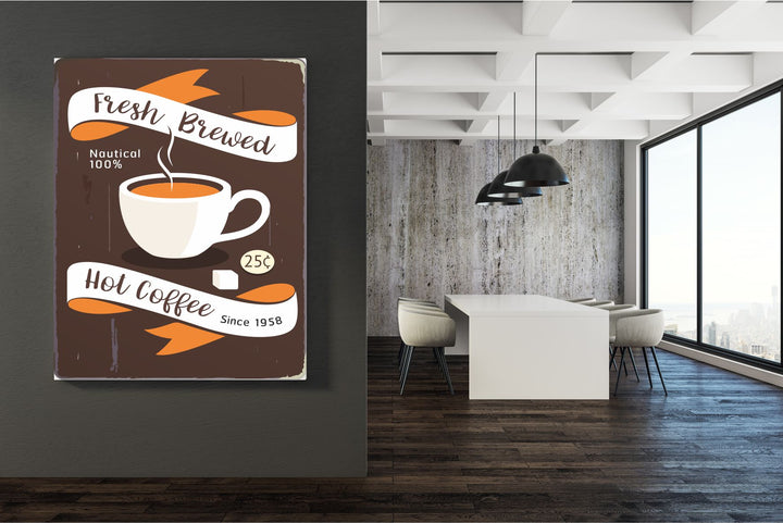 Fresh brewed hot coffee