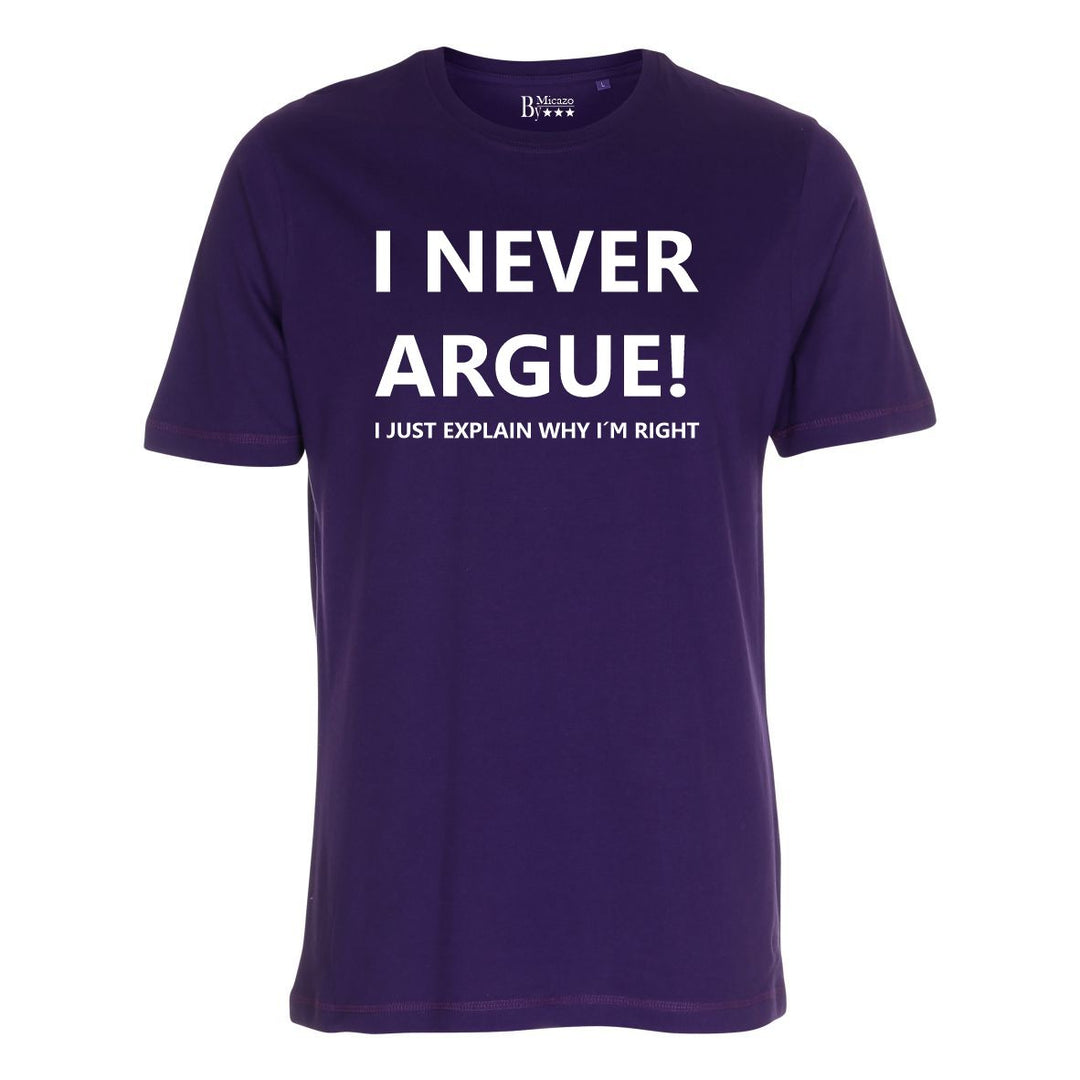 I never argue, I just explain why i'm right... Fås i flere farver...