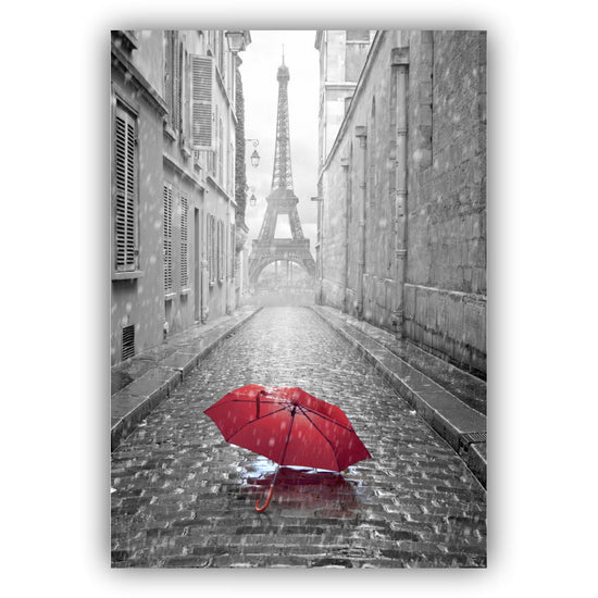 Rød paraply i Paris